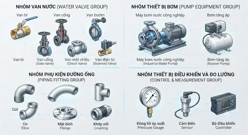 Các loại thiết bị nước