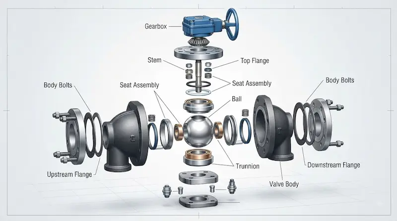 Nguyên lý hoạt động và cấu tạo của van bi API 6d