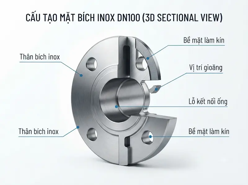 Cấu tạo và nguyên lý hoạt động của bích inox