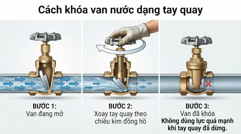 Cách khóa van và nguyên lý hoạt động của khóa van nước