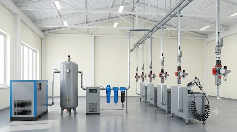 Giới thiệu chi tiết về hệ thống khí nén trong công nghiệp