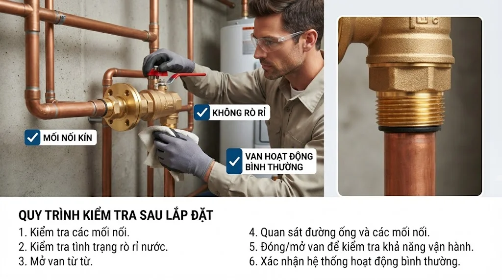 Ứng dụng thực tế của quy trình lắp đặt van khóa nước