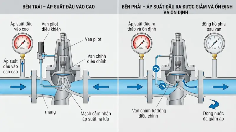 Cấu tạo và nguyên lý hoạt động của van giảm áp thủy lực