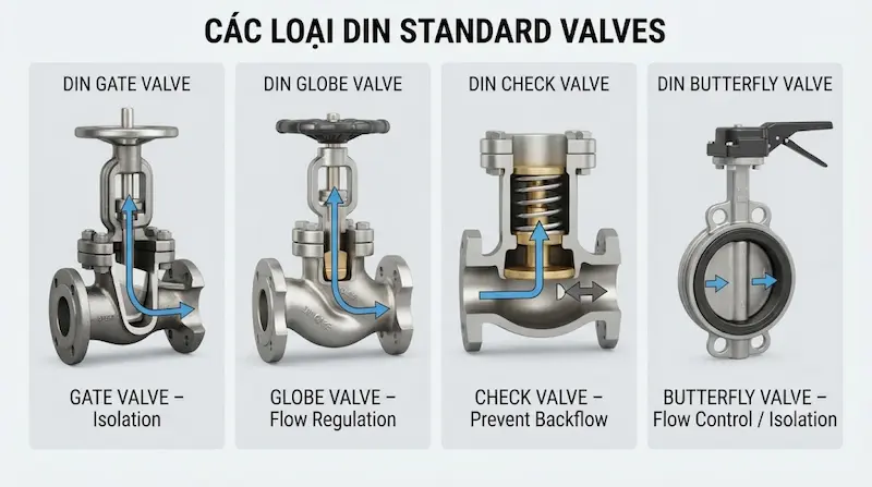 Các loại van tiêu chuẩn phổ biến nhất trên thị trường