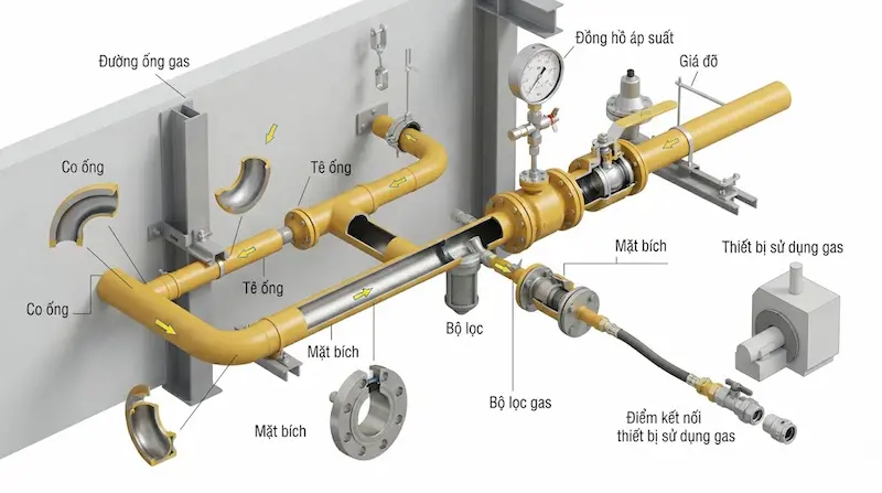 Cấu tạo và nguyên lý hoạt động của đường ống dẫn gas
