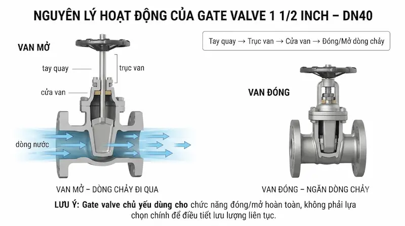 Nguyên lý hoạt động và cấu tạo bên trong của van cổng