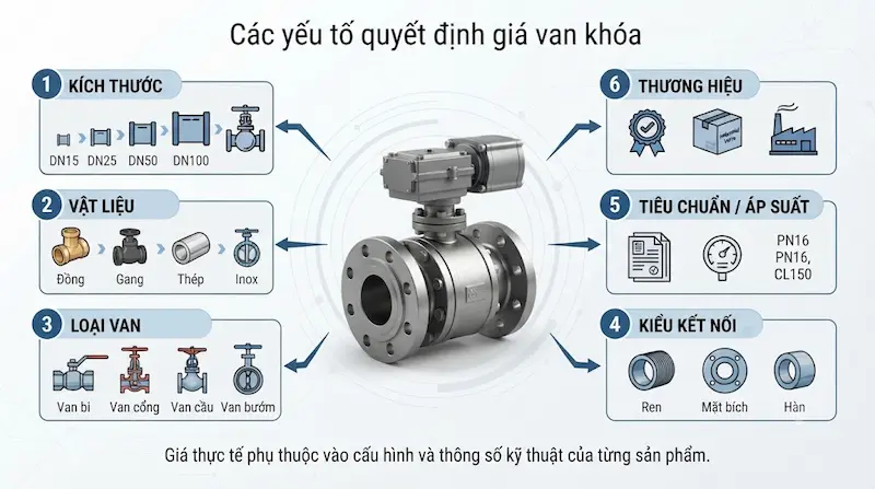 Các yếu tố quyết định đến giá của van khóa