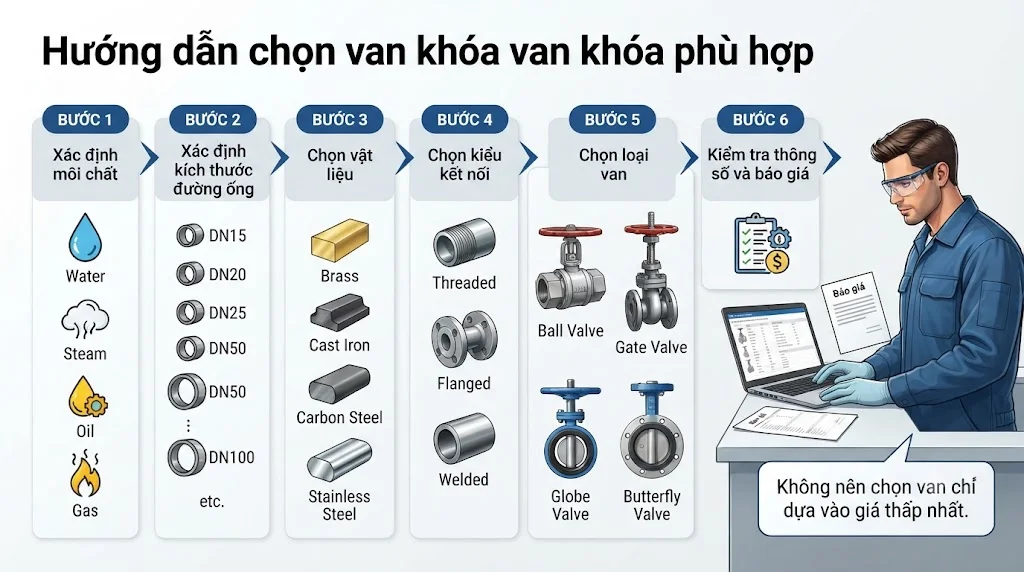 Ứng dụng thực tế và cách chọn van khóa sao cho phù hợp
