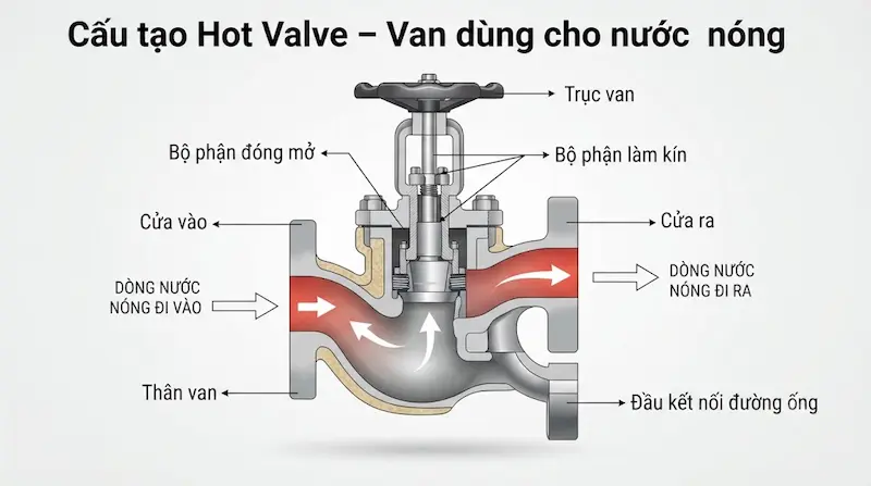 Cấu tạo và nguyên lý hoạt động của van nước nóng