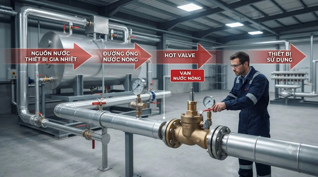 Ứng dụng thực tế của van nước nóng trong công nghiệp