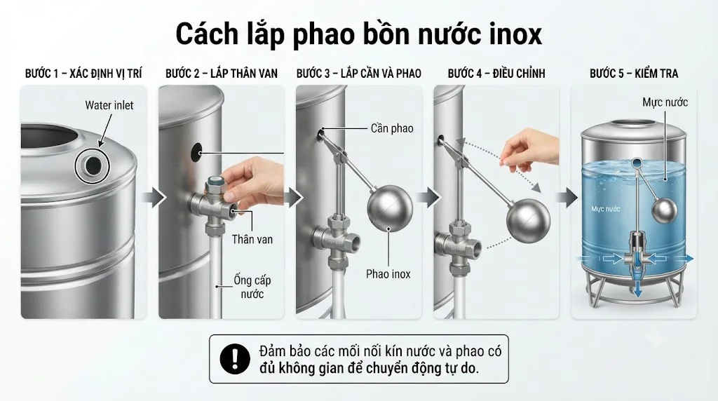 Ứng dụng thực tế và các lắp phao bồn nước trong công nghiệp