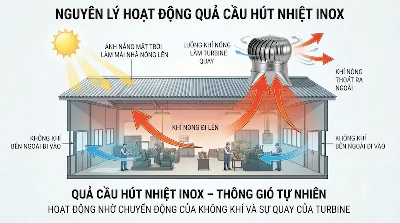 Nguyên lý hoạt động và cấu tạo bên trong của quả cầu hút nhiệt