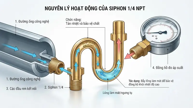 Nguyên lý hoạt động bên trong của ống siphon