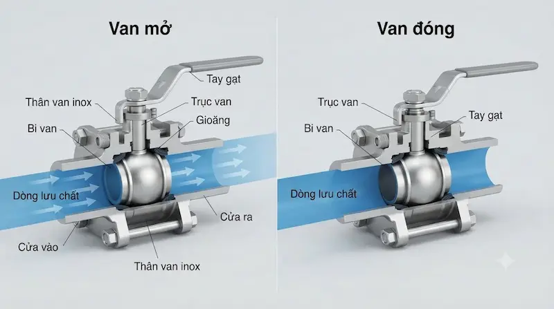 Cấu tạo và nguyên lý hoạt động của van inox