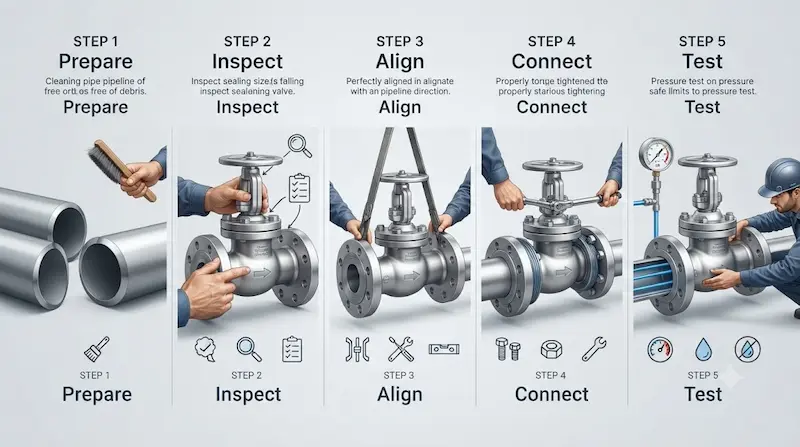 Các quy trình hoạt động của việc lắp đặt van trong công nghiệp