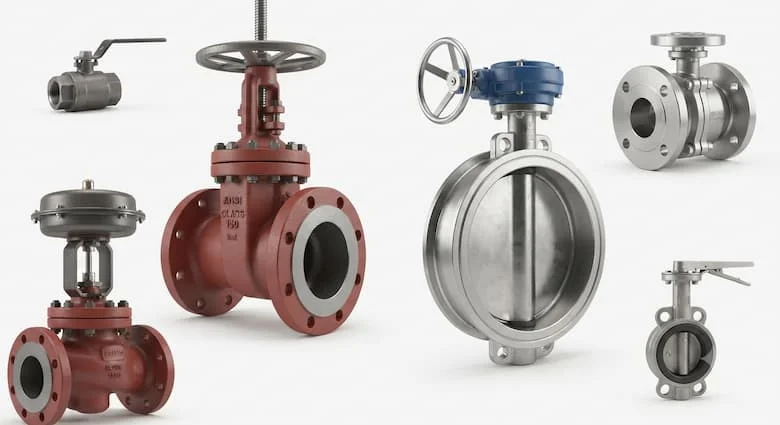 Các loại van công nghiệp cao cấp siêu thực, lấy cảm hứng từ phong cách sản phẩm Pentair, bao gồm van bướm, van bi, van cổng và van điều khiển được làm từ thép không gỉ, gang dẻo và thép carbon.