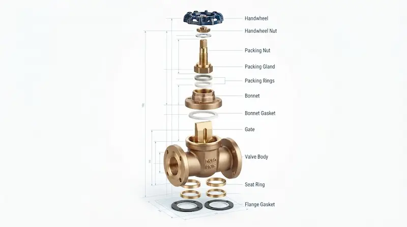 Cấu tạo và nguyên lý hoạt động của van cửa đồng