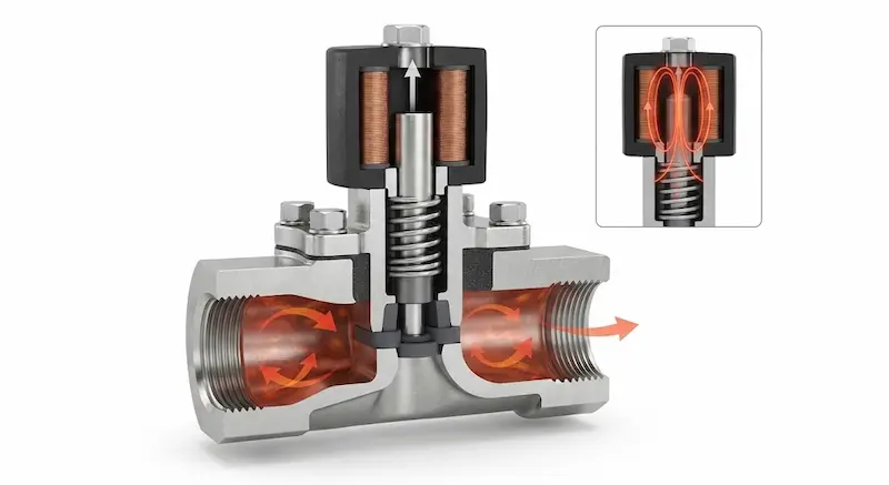 Nguyên lý hoạt động và cấu tạo bên trong của van điện từ