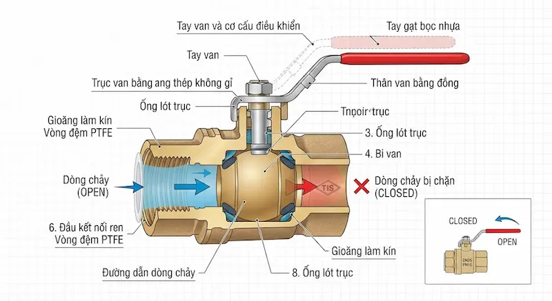 Thông số kỹ thuật quan trọng của van đồng