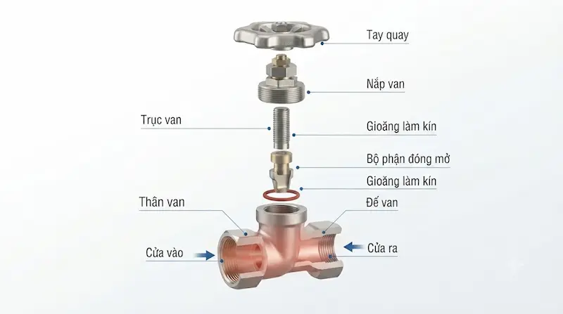 Nguyên lý hoạt động và cấu tạo của van hơi