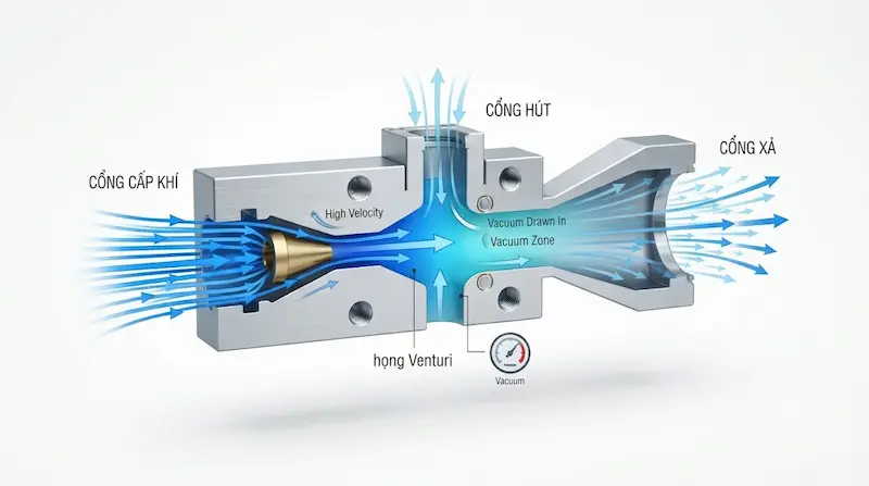 Nguyên lý hoạt động của van hút khí nén