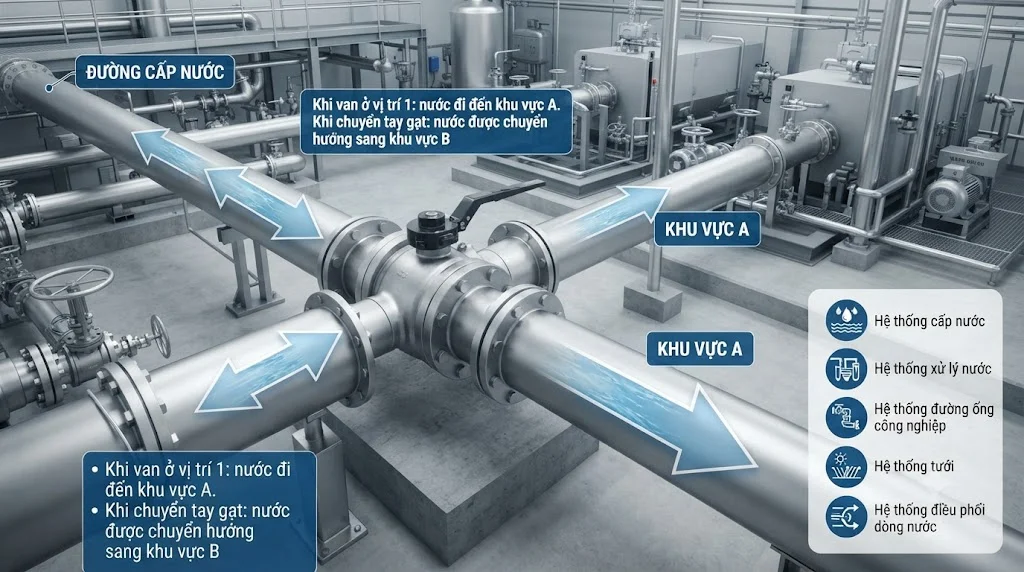 Ứng dụng thực tế của van khóa nước ba chiều trong công nghiệp