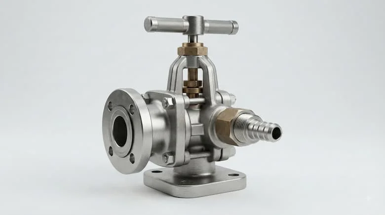 bức ảnh sản phẩm công nghiệp chuyên nghiệp, cao cấp về van điều khiển nước được sử dụng trong hệ thống phun nước.