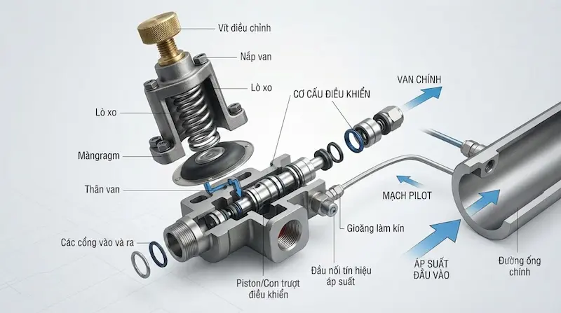 Nguyên lý hoạt động và cấu tạo của van dẫn hướng