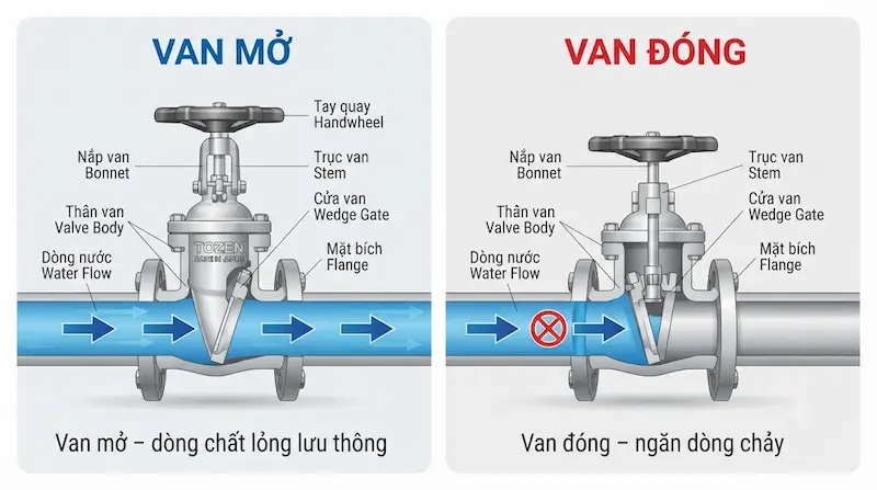 Nguyên lý hoạt động và cấu tạo bên trong của van tozen