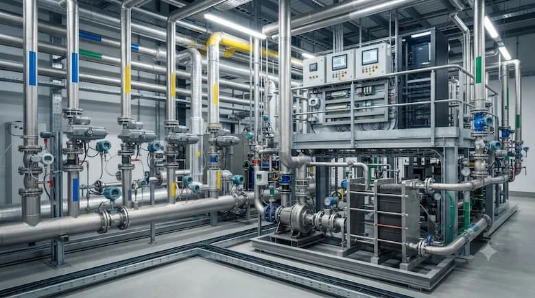 Một nhà máy công nghiệp hiện đại sử dụng nhiều van điều khiển tuyến tính 4–20mA được lắp đặt trên các đường ống nước lạnh, hơi nước, khí nén và xử lý nước.