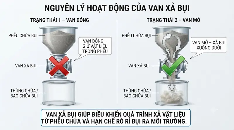 Nguyên lý hoạt động và cấu tạo bên trong của van xả 