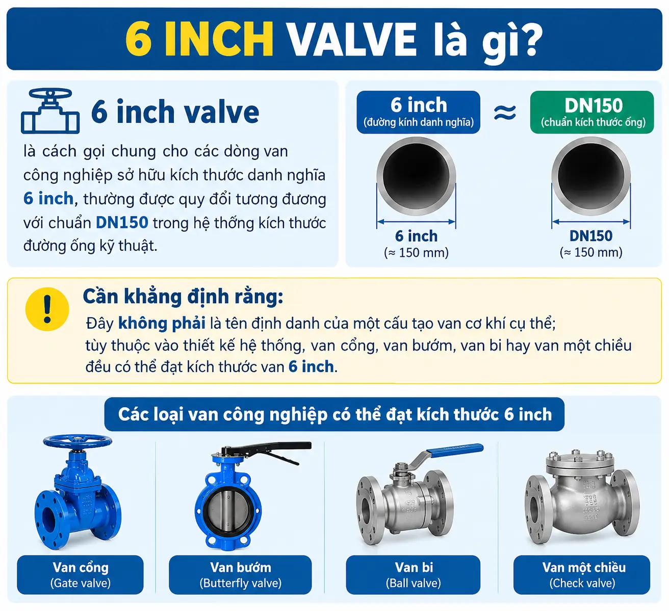 Giới thiệu chi tiết về khái niệm của dòng van 6 inch trong công nghiệp