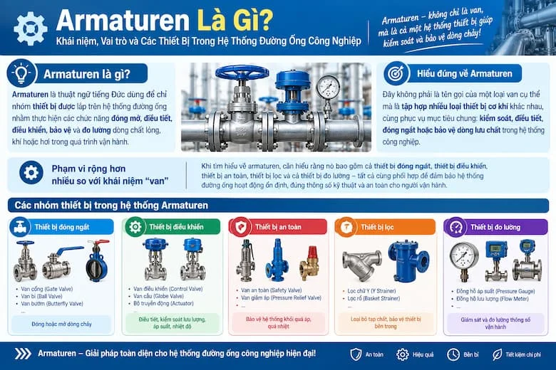 Tổng Quan Về Nhóm Thiết Bị Điều Khiển, Bảo Vệ Và Đo Lường Trong Hệ Thống Đường Ống Công Nghiệp