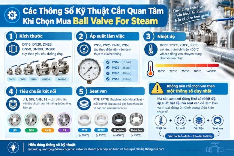 Các Thông Số Kỹ Thuật Quan Trọng Khi Lựa Chọn Ball Valve For Steam Phù Hợp