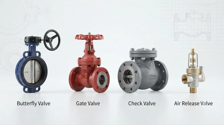 infographic so sánh sản phẩm công nghiệp chuyên nghiệp, thể hiện các loại van Shinyi khác nhau, bao gồm van bướm, van cổng, van một chiều và van xả khí