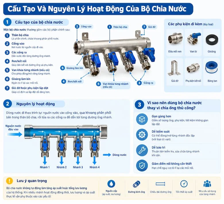 Khám Phá Cấu Tạo, Chức Năng Và Cách Bộ Chia Nước Phân Phối Dòng Chảy