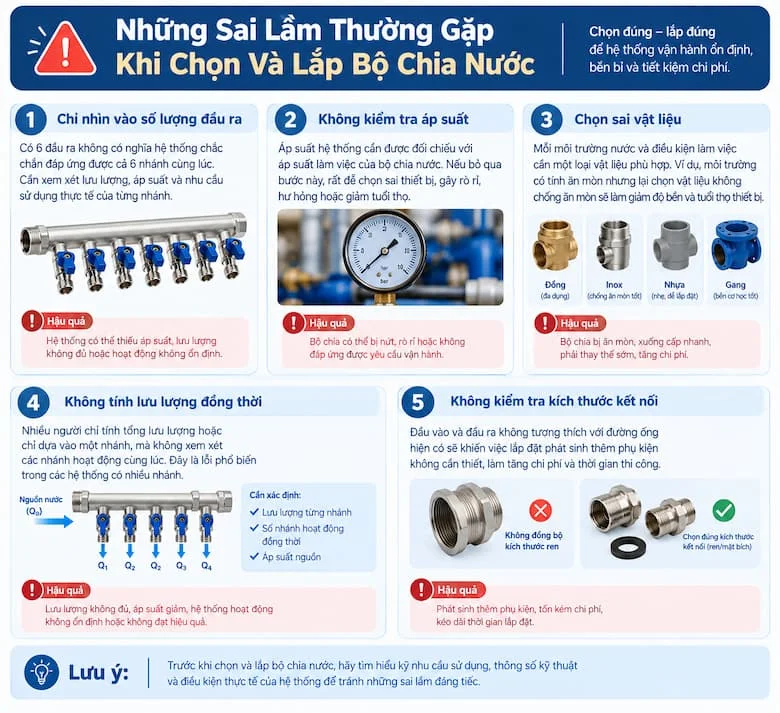 Các Yếu Tố Quan Trọng Cần Kiểm Tra Trước Khi Chọn Bộ Chia Nước Phù Hợp