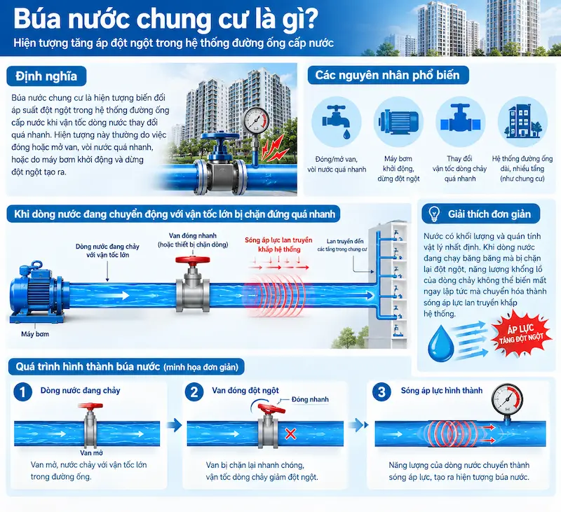 Giới thiệu chi tiết về khái niệm của hiện tượng búa nước trong công nghiệp