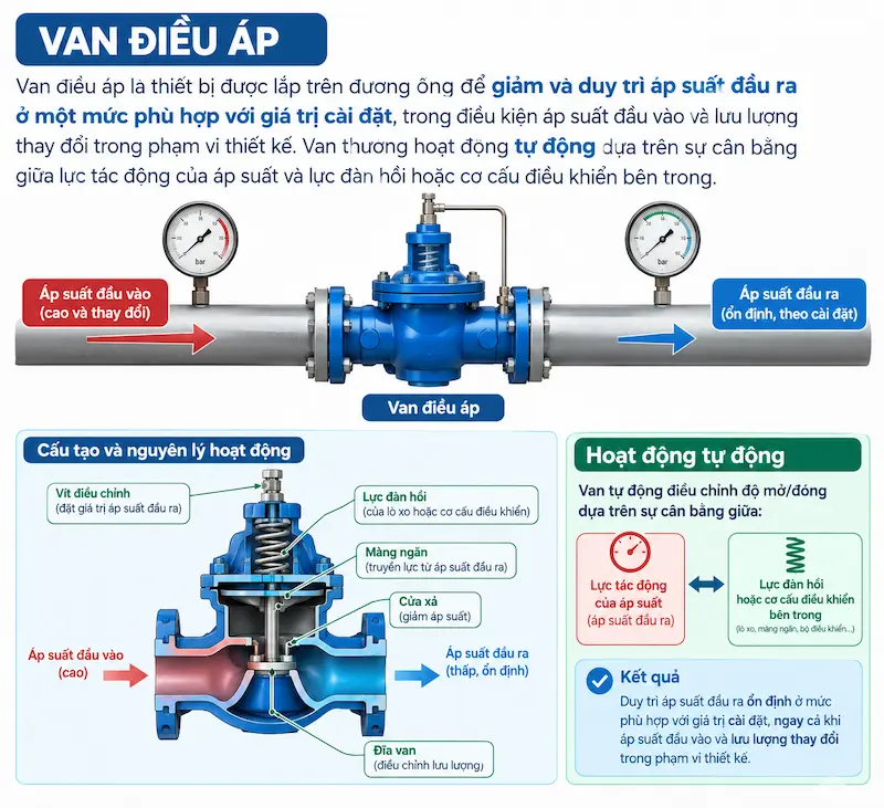 Giới thiệu chi tiết về khái niệm của van điều áp trong công nghiệp