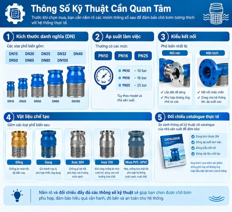 Các Thông Số Kỹ Thuật Quan Trọng Cần Kiểm Tra Khi Chọn Chõ Bơm