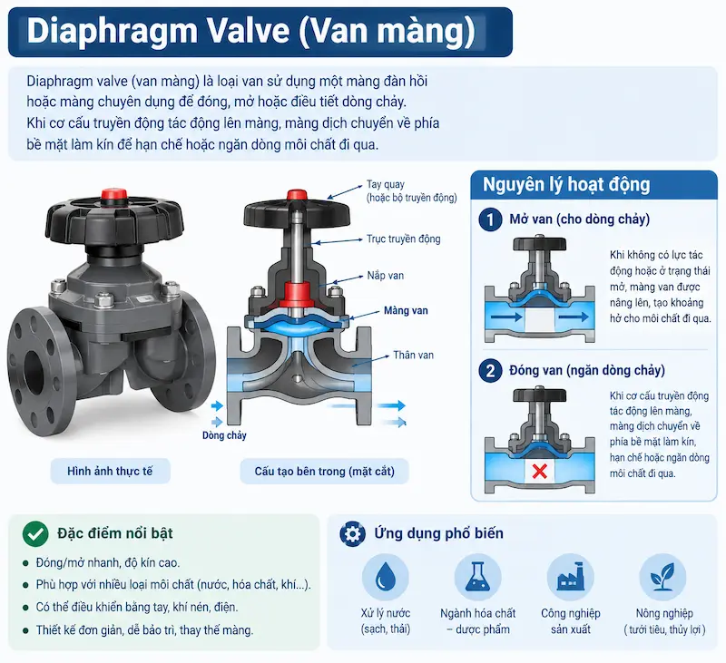 Giới thiệu chi tiết về khái niệm của van màng trong công nghiệp