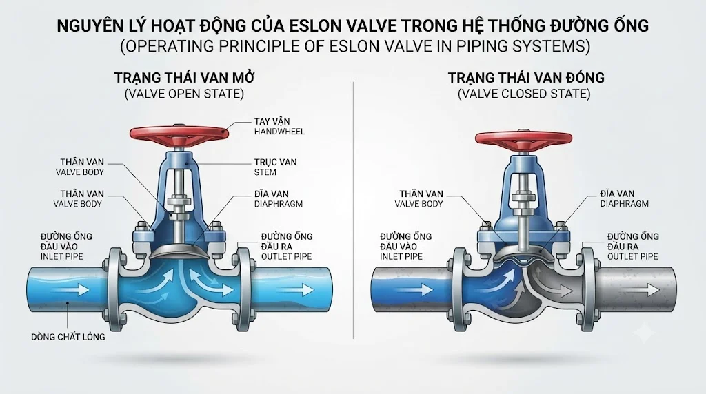 Nguyên lý hoạt động và cấu tạo bên trong của van công nghiệp
