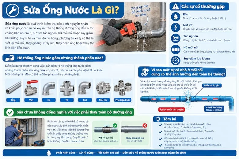 Sửa Ống Nước Là Gì? Tổng Quan Hệ Thống, Sự Cố Và Phương Án Khắc Phục