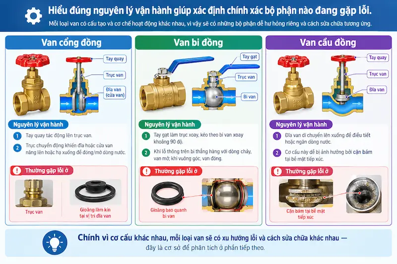 Nguyên lý hoạt động của van khóa nước bằng đồng trong công nghiệp