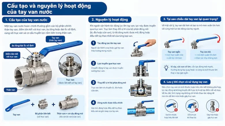 Cấu tạo tay van nước và nguyên lý hoạt động chi tiết