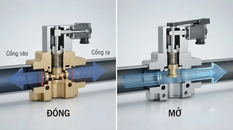 Nguyên lý hoạt động của van đảo chiều trong công nghiệp