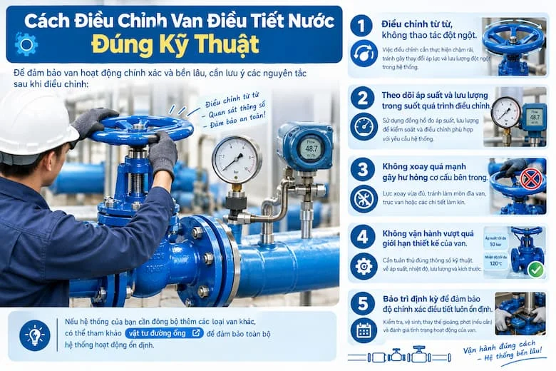 Hướng Dẫn Điều Chỉnh Van Điều Tiết Nước Đúng Kỹ Thuật Để Đảm Bảo Hiệu Suất Vận Hành