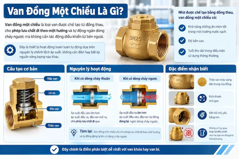 Lựa chọn van đồng một chiều phù hợp với môi chất sử dụng
