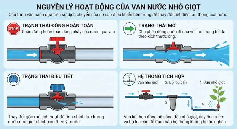 Nguyên lý hoạt động và cấu tạo bên trong của van nước