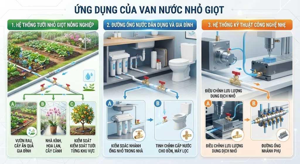 Ứng dụng thực tế của van nước trong các lĩnh vực đời sống